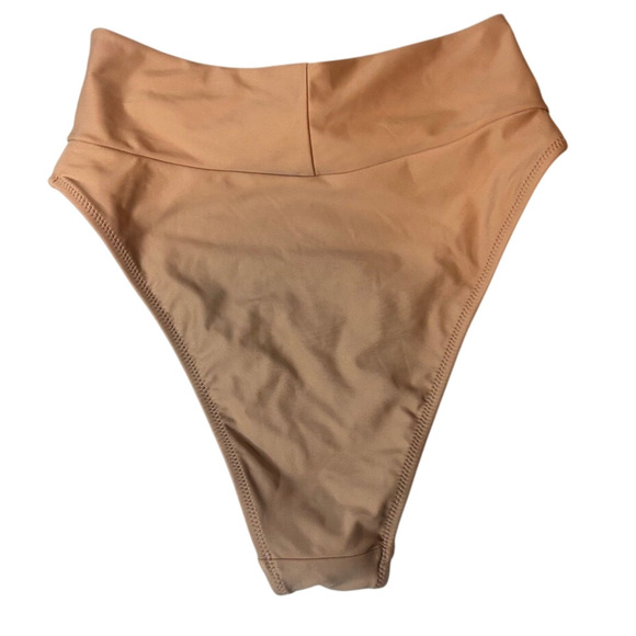 Aerie High Cut Knot Bikini Bottoms Nude Tan Small Cheeky Swim NWT - Picture 3 of 4